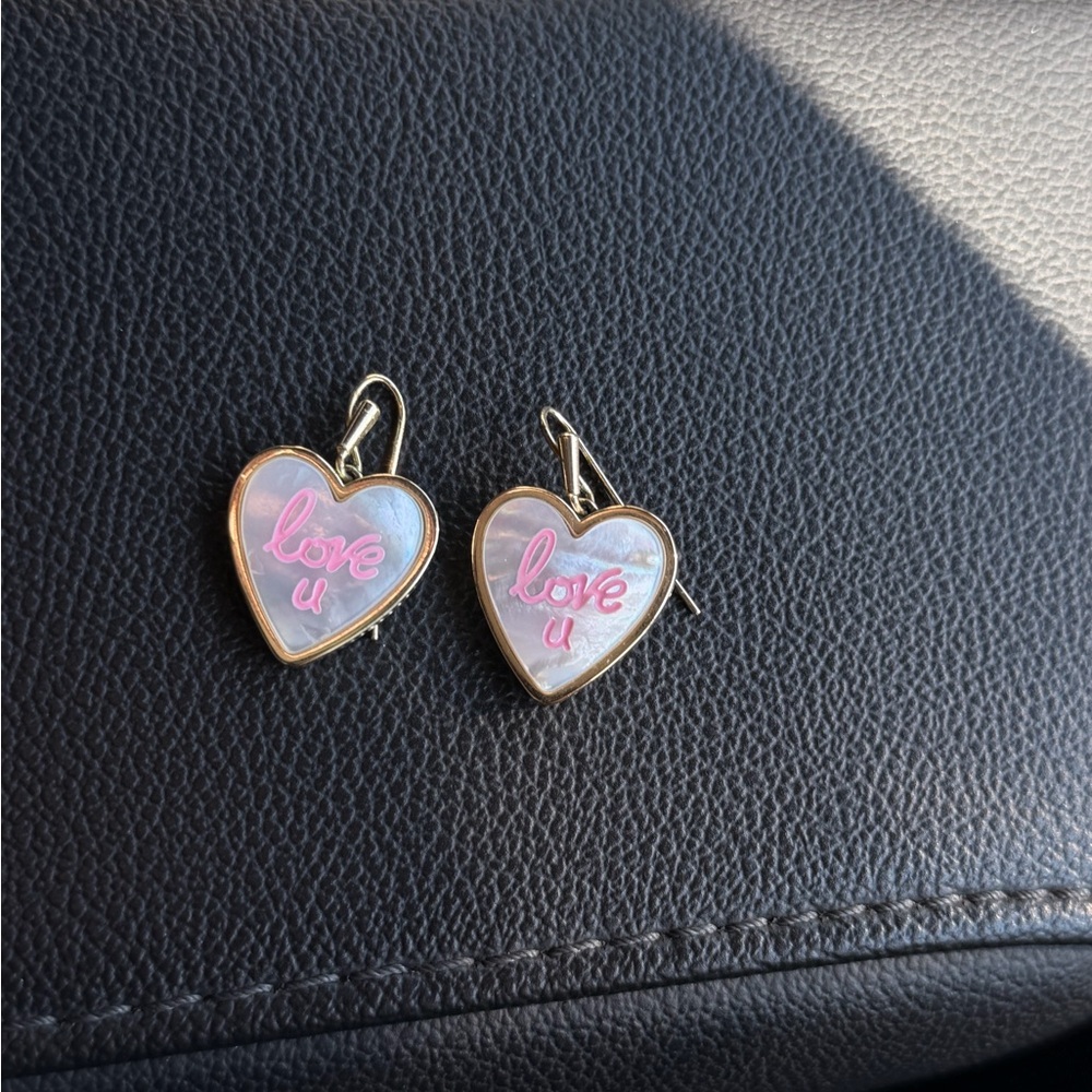 Kendra Scott Pink Heart Earrings